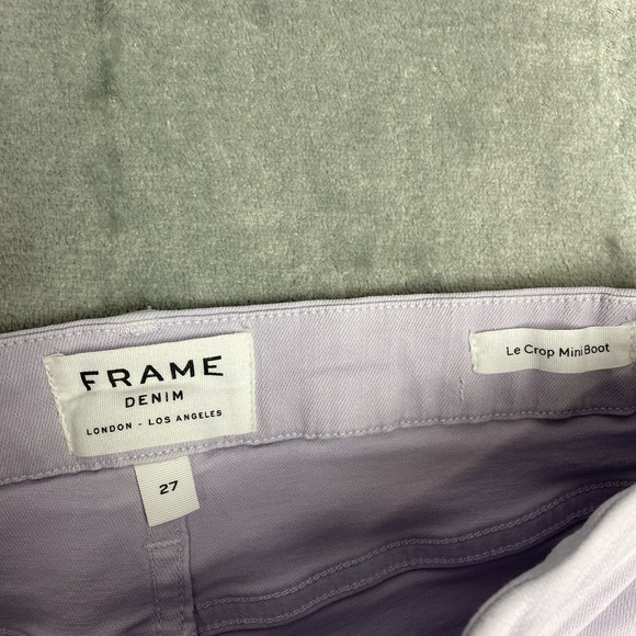Frame Jeans Womens Sz 27 Purple Lavender Le Crop Mini Boot Mid Rise Stretch Boho - Picture 4 of 13